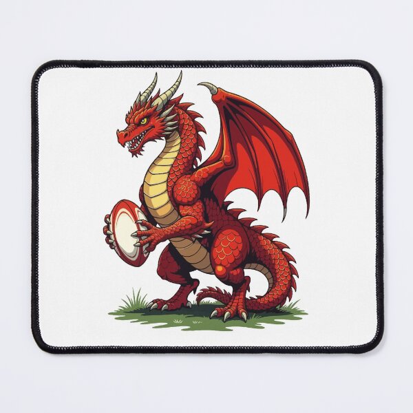 Item preview, A Proud Red Dragon Holding A Rugby Ball designed and sold by taiche.