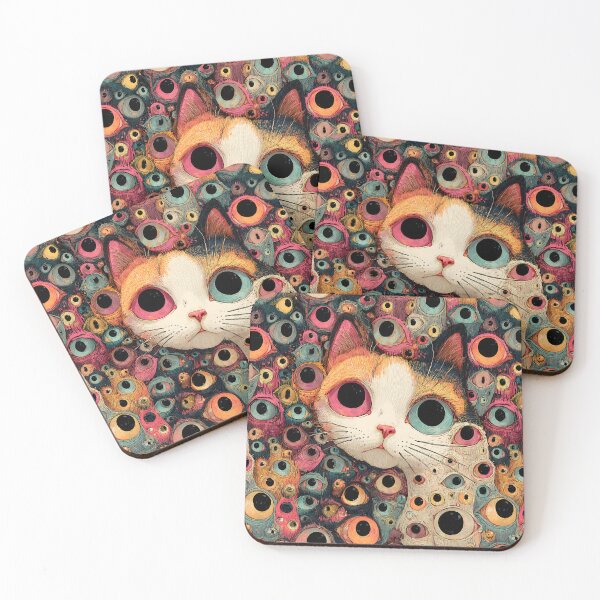 Item preview, Fantastic Multi-Eyed Cat Vintage Pattern designed and sold by SecretDicer.