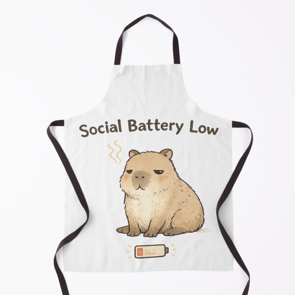 Item preview, Capibara Batería Social Baja — Diseño Divertido y Adorable para Introvertidos designed and sold by emherben.