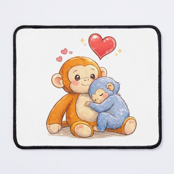 Item preview, Punch Kun Baby Monkey Hugging Plushie Toy Cute Illustration Kawaii designed and sold by Sketchbook Studio by Aqsaa.