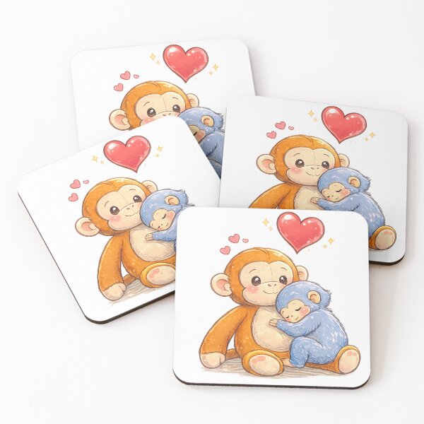 Artikelvorschau, Punch Kun Baby-Affe, Kuscheltier, niedliche Illustration, Kawaii entworfen und verkauft von Sketchbook Studio by Aqsaa.