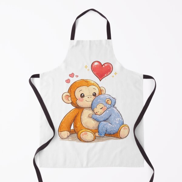 Item preview, Punch Kun Baby Monkey Hugging Plushie Toy Cute Illustration Kawaii designed and sold by Sketchbook Studio by Aqsaa.