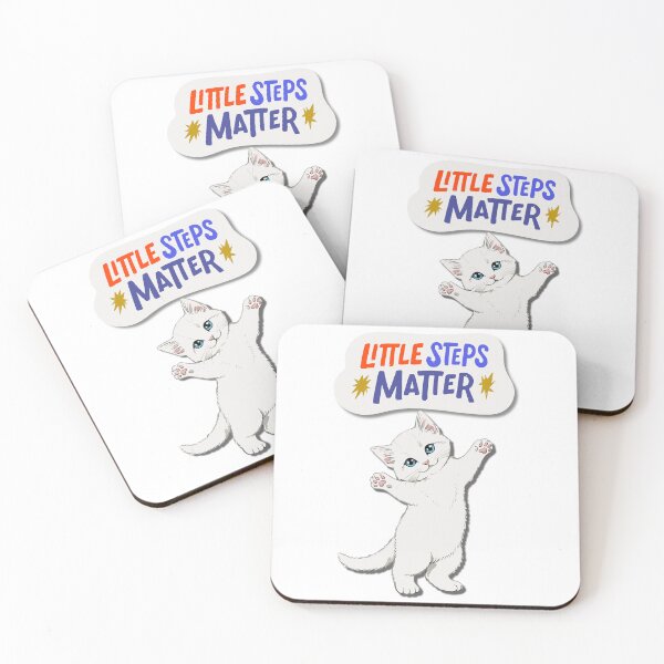 Item preview, Little Steps Matter – Cute Motivational Kitten Positivity Design designed and sold by FilzArt.