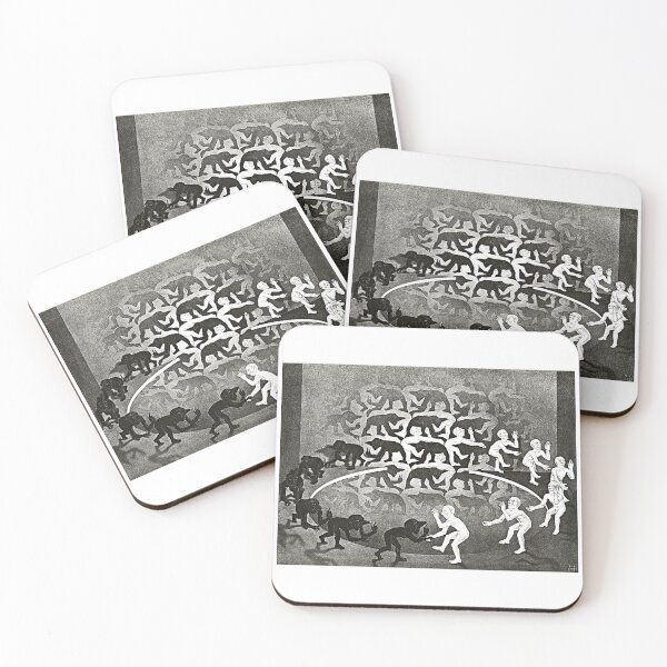 Item preview, M.C. Escher, Meeting, Encounter Surrealist Optical Illusion Decor designed and sold by Artistic Gift Print.