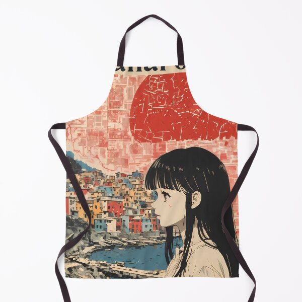 Item preview, Manarola Dream Trip – Japanese Retro Poster with Anime Girl designed and sold by JacksoonLester.