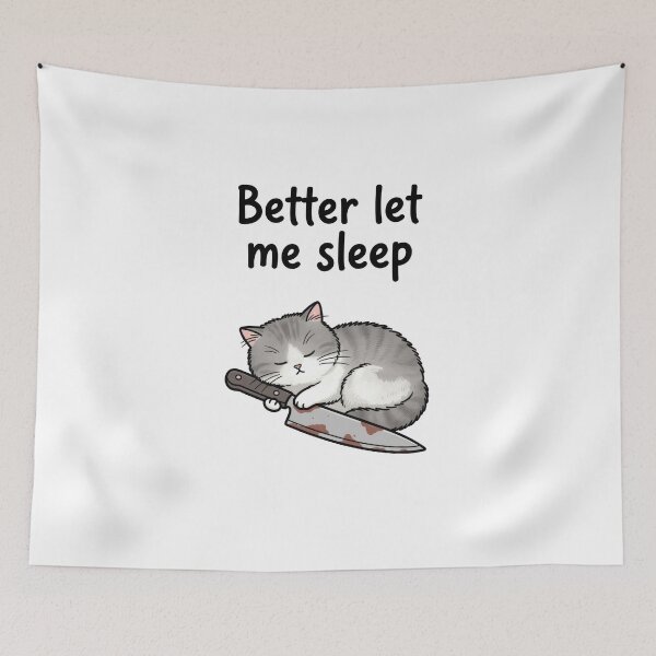 Item preview, Sleeping Cat Warning designed and sold by creator-Ra.
