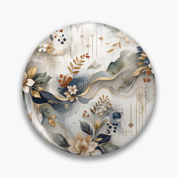 Item preview, Elegant Navy and Gold Floral Abstract Art - Modern Chinoiserie Botanical Pattern with Gold Leaf Accents, Sage Green Eucalyptus Leaves, and Luxury Marble Texture for Sophisticated Home Decor designed and sold by Vivaan Studio.