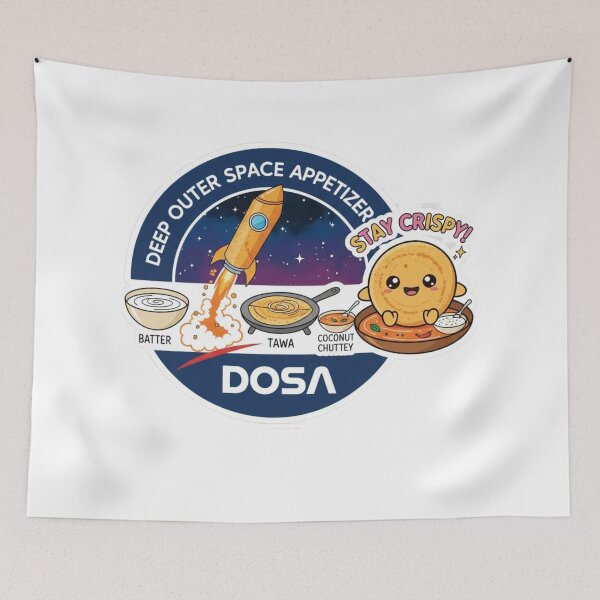 Item preview, Cute Dosa Space Adventure Stay Crispy Design designed and sold by RickyStick.