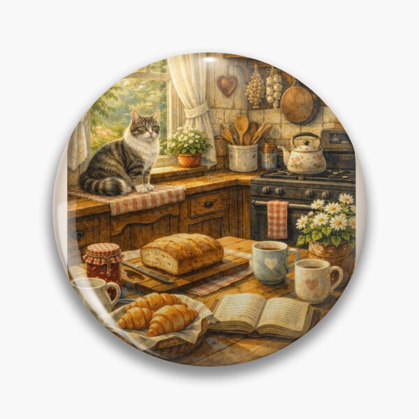 Item preview, Cozy Kitchen Cat — Cottage Morning designed and sold by Novel Works Studio.