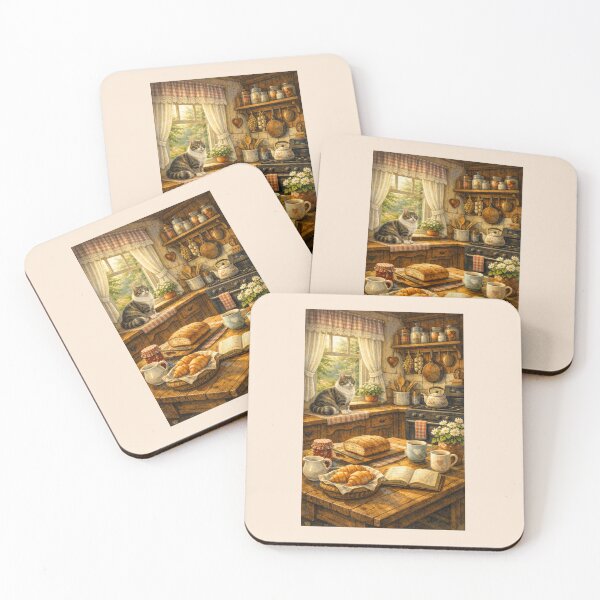 Item preview, Cozy Kitchen Cat — Cottage Morning designed and sold by Novel Works Studio.