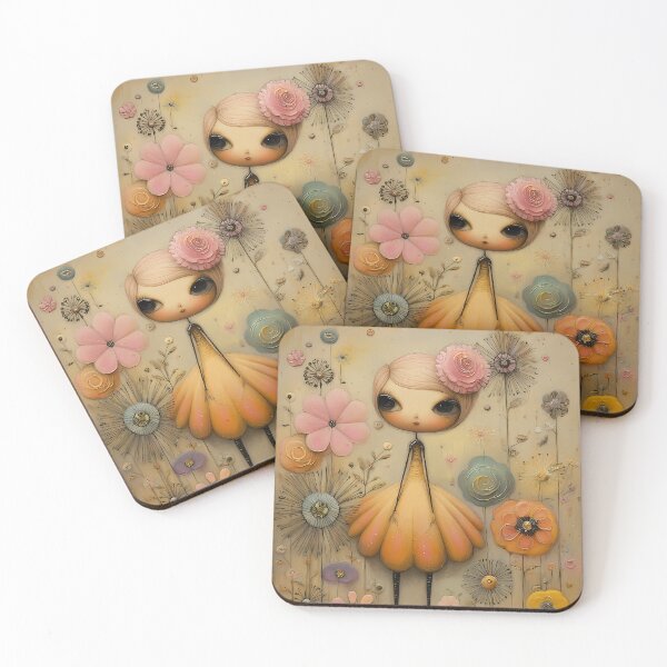 Item preview, Fairytale flower girl in floral vintage style designed and sold by WhimsyArt ○ byGTL.