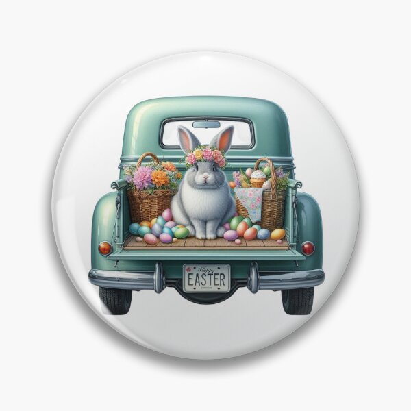 Item preview, Happy Easter Spring Truck Design, Easter Cute Bunny, Floral Truck Art, Vintage Spring Paster Truck designed and sold by gabrielakrall.