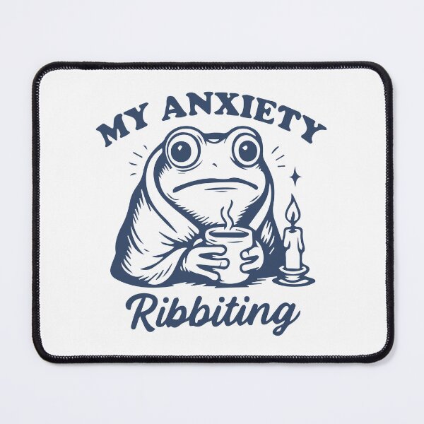 Item preview, My anxiety ribbiting frog with coffee designed and sold by BrownHorse90s.