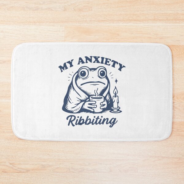 Item preview, My anxiety ribbiting frog with coffee designed and sold by BrownHorse90s.