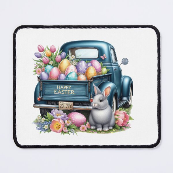 Item preview, Happy Easter Spring Truck Design, Easter Cute Bunny, Floral Truck Art, Vintage Spring Paster Truck designed and sold by gabrielakrall.