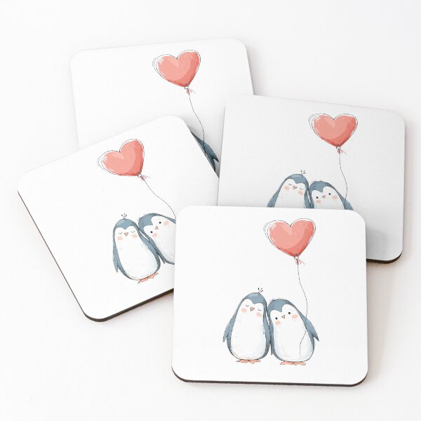 Item preview, Penguin Couple Love Heart Sketchy Hand Drawn Illustration designed and sold by BigStar-Cart.