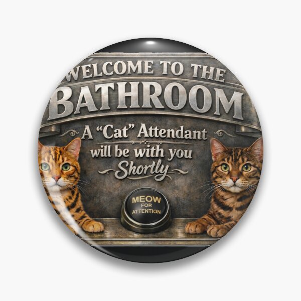 Item preview, Cattendants in the bathroom sign designed and sold by designbywhacky.
