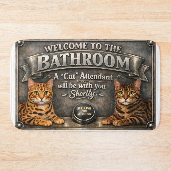 Item preview, Cattendants in the bathroom sign designed and sold by designbywhacky.