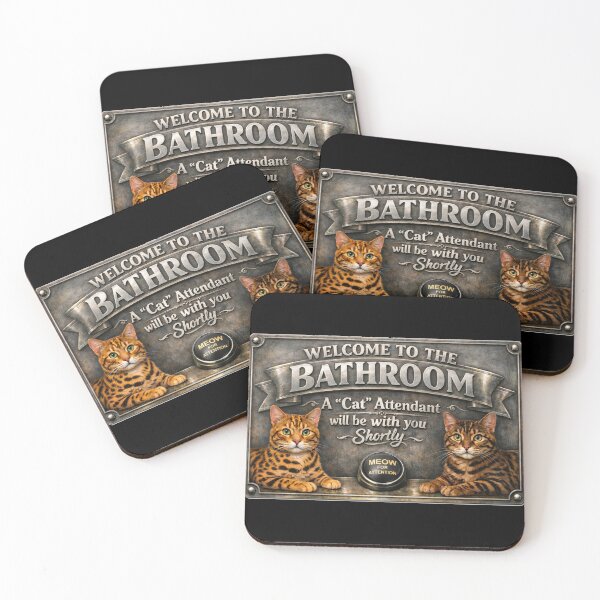 Item preview, Cattendants in the bathroom sign designed and sold by designbywhacky.