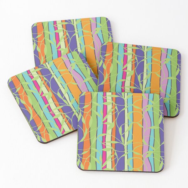 Item preview, Retro Wavy Stripes and Lime Vines  designed and sold by phatlizzardart.