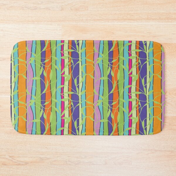 Item preview, Retro Wavy Stripes and Lime Vines  designed and sold by phatlizzardart.