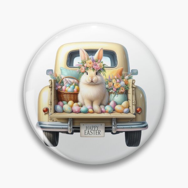 Item preview, Easter Spring Truck Design, Easter Cute Bunny, Floral Truck Art, Vintage Spring Paster Truck designed and sold by gabrielakrall.