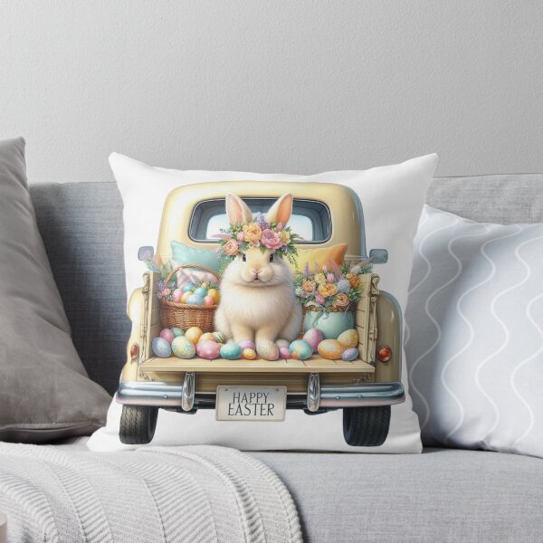 Item preview, Easter Spring Truck Design, Easter Cute Bunny, Floral Truck Art, Vintage Spring Paster Truck designed and sold by gabrielakrall.