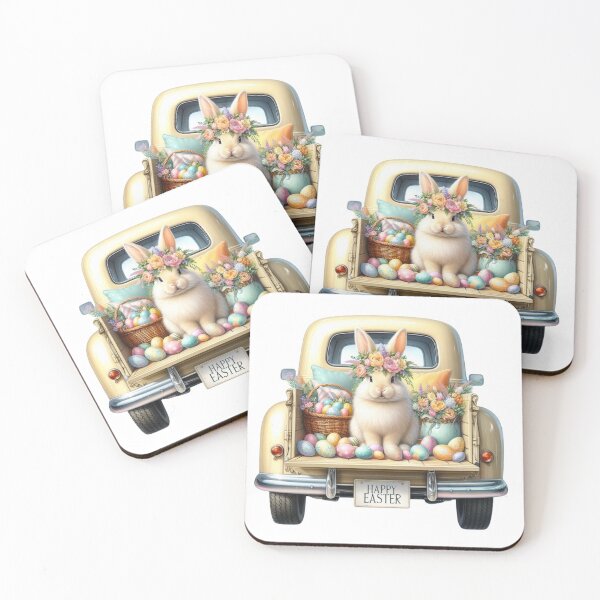 Item preview, Easter Spring Truck Design, Easter Cute Bunny, Floral Truck Art, Vintage Spring Paster Truck designed and sold by gabrielakrall.