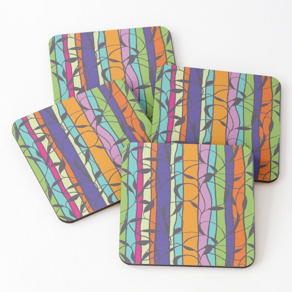 Item preview, Retro Wavy Stripes and Vines  designed and sold by phatlizzardart.