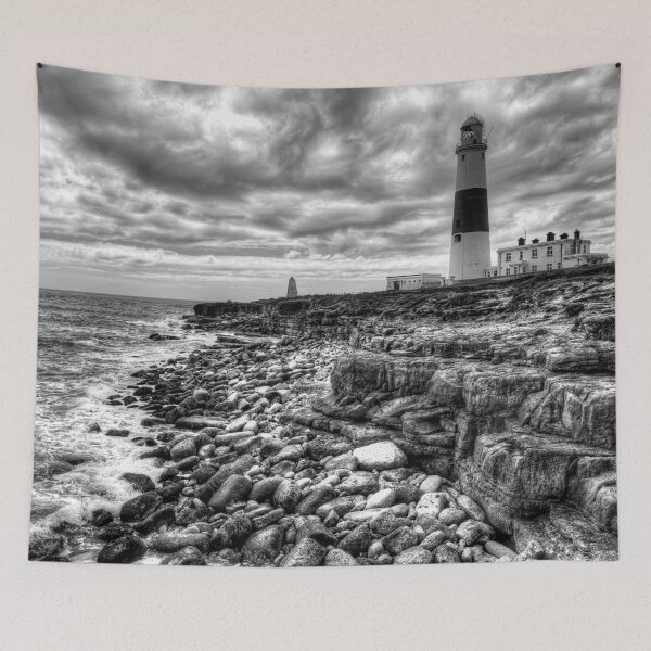 Item preview, Portland Bill Lighthouse, Dramatic Black and White Coastline designed and sold by Paul Thompson Photography.