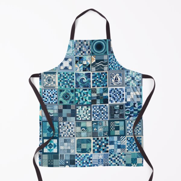 Item preview, Coastal Patchwork Quilted Look - Faux Patchwork Print Granny Squares 1/4 designed and sold by Beachy.