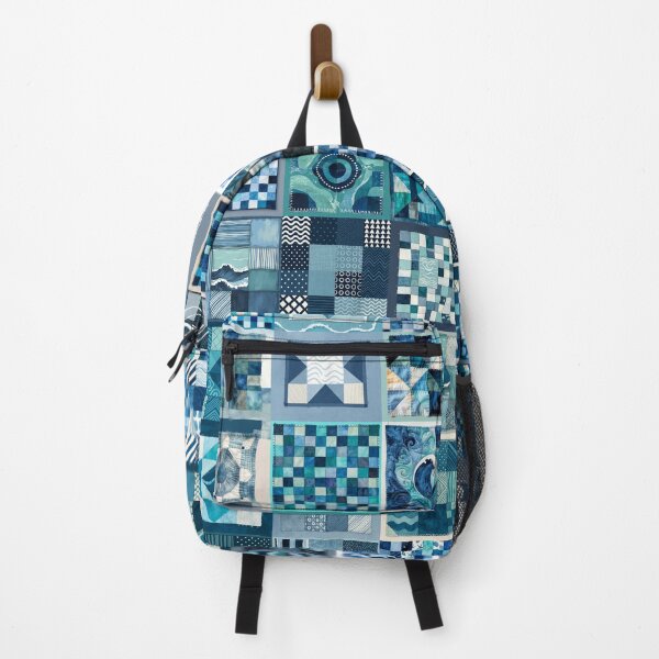 Item preview, Coastal Patchwork Quilted Look - Faux Patchwork Print Granny Squares 1/4 designed and sold by Beachy.