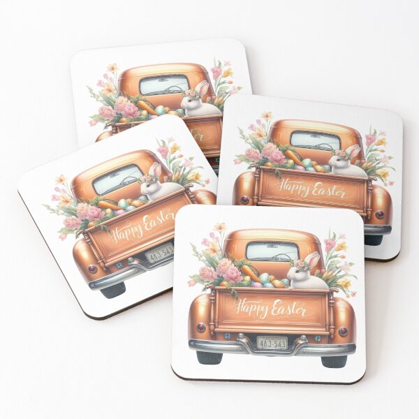 Item preview, Easter Spring Truck Design, Easter Cute Bunny, Floral Truck Art, Vintage Spring Paster Truck designed and sold by gabrielakrall.