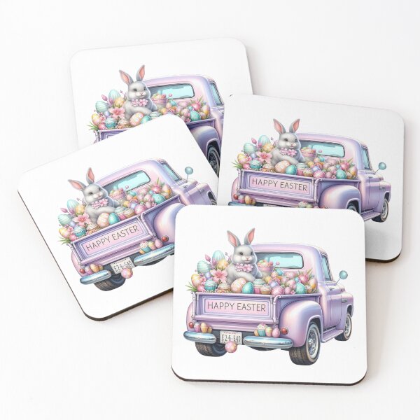 Item preview, Easter Spring Truck Design, Easter Cute Bunny, Floral Truck Art, Vintage Spring Paster Truck designed and sold by gabrielakrall.