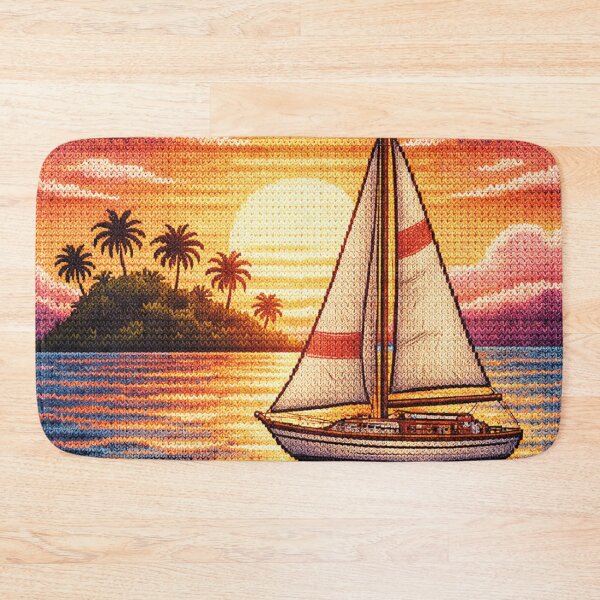 Item preview, Sailing ship in a tropical sunset designed and sold by Mauswohn.