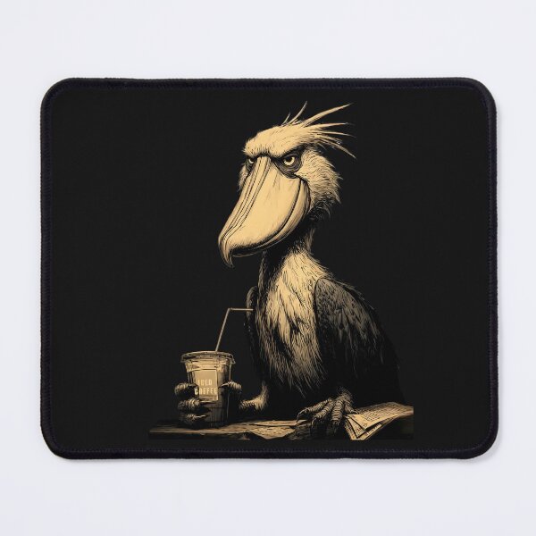 Item preview, Grumpy Shoebill Bird With Iced Coffee Moody Design designed and sold by MTJ-Mushrooms.