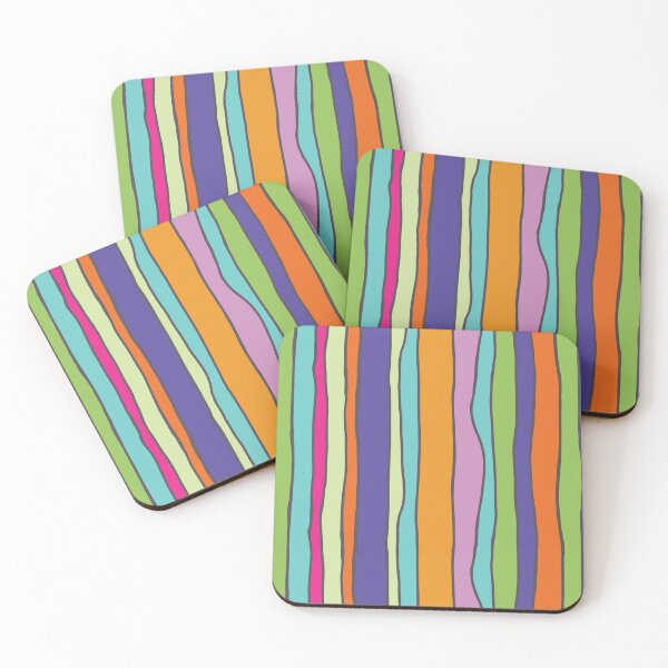 Item preview, Retro Wavy Stripes in bright summer colours designed and sold by phatlizzardart.