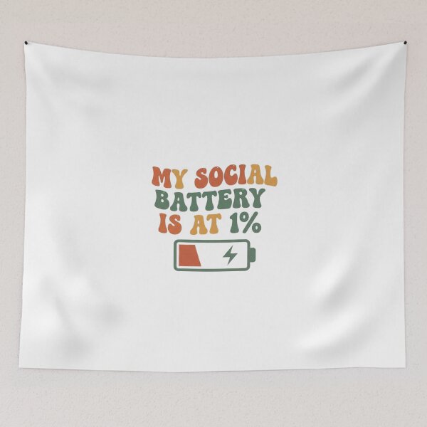 Item preview, Social Battery at 1% – Funny Anti Social Tee designed and sold by Jeffersonrito.