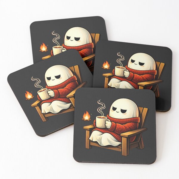 Item preview, Cozy Cabin Coffee Ghost – Cute Winter Hygge Aesthetic Cartoon designed and sold by ColorSplash123.