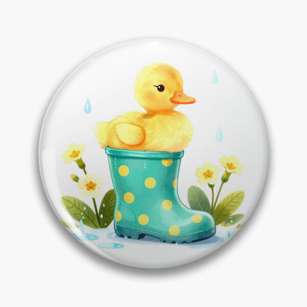 Item preview, Whimsical Watercolor Duckling in a Rain Boot Spring Art. designed and sold by AnimalAirtistry.
