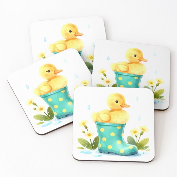 Item preview, Whimsical Watercolor Duckling in a Rain Boot Spring Art. designed and sold by AnimalAirtistry.