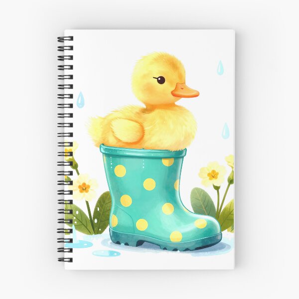 Item preview, Whimsical Watercolor Duckling in a Rain Boot Spring Art. designed and sold by AnimalAirtistry.