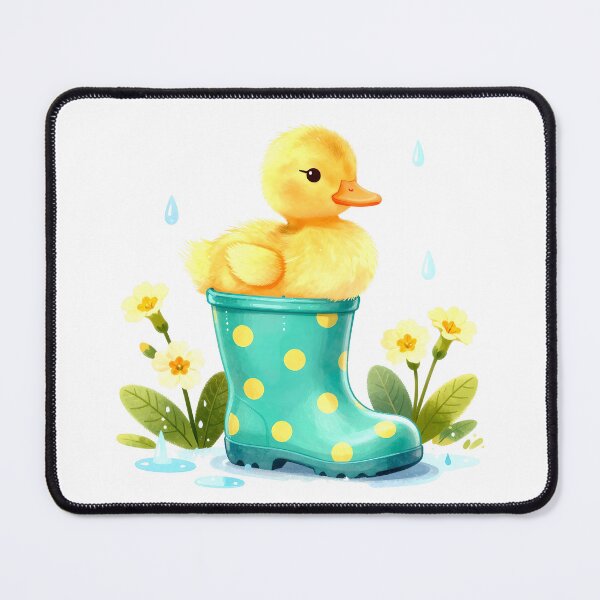 Item preview, Whimsical Watercolor Duckling in a Rain Boot Spring Art. designed and sold by AnimalAirtistry.