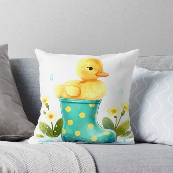 Item preview, Whimsical Watercolor Duckling in a Rain Boot Spring Art. designed and sold by AnimalAirtistry.