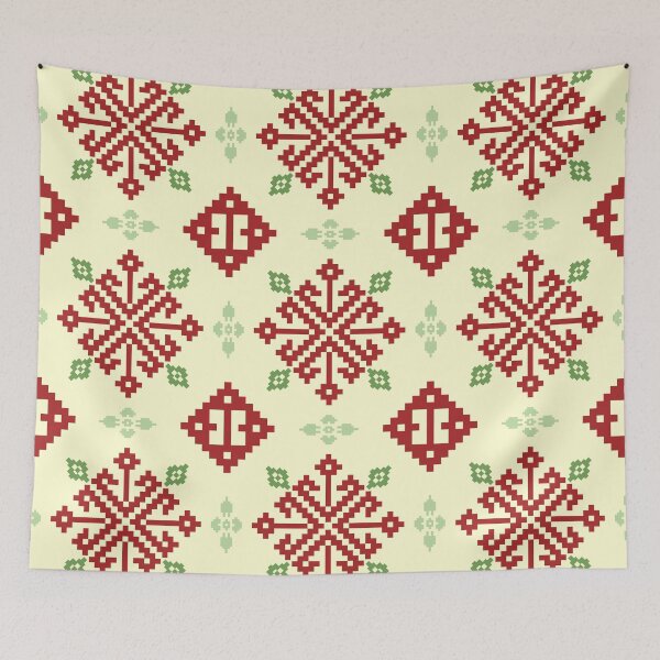 Item preview, Seamless red tribal pattern with geometric ethnic ornaments, inspired by traditional folk textile art. designed and sold by kasune-shop.