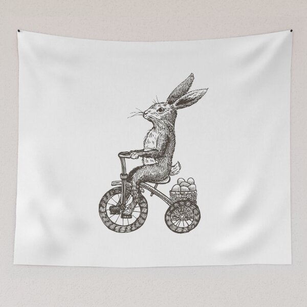 Item preview, Vintage Cycling Hare | Antique Engraving Bunny designed and sold by Hydravisions.