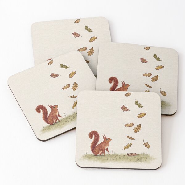 Item preview, Red Squirrel Falling Leaves designed and sold by SophieCorrigan.