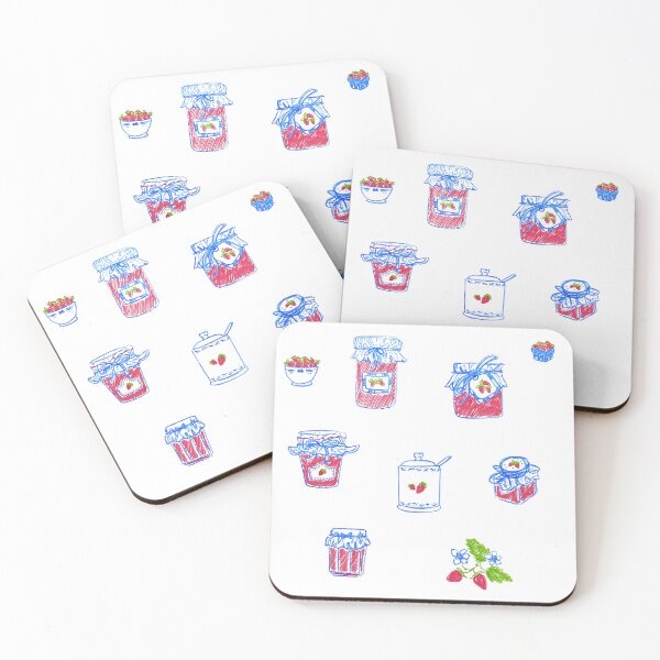 Item preview, Cute cottage core strawberry jam pots and dishware sticker set  designed and sold by rizdrawings.