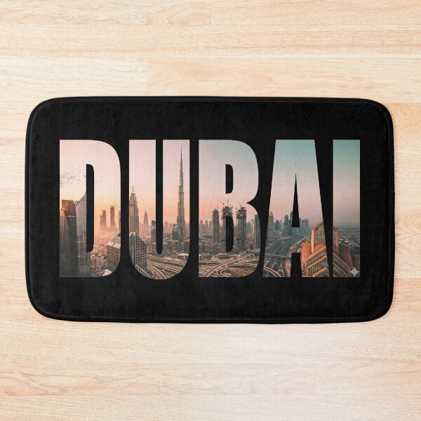 Item preview, Dubai Sunset Skyline Typography - Golden Hour Cityscape & Burj Khalifa designed and sold by Shopeon Designs.