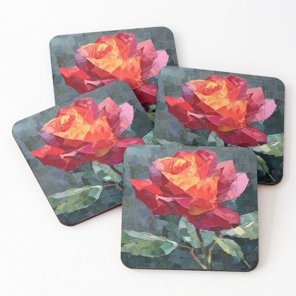 Item preview, Scarlet Rose in Motion – Modern Floral Art designed and sold by daila70.